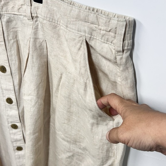 Lands' End 26W Linen Skirt Business Casual Workwear Classic Summer Resort pocket - Picture 3 of 11